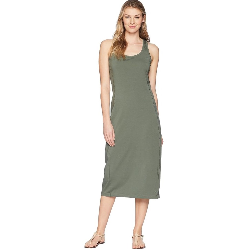 Arc'teryx Jelena Dress Olive Green Racerback Stretch Midi Tank Small Athleisure
